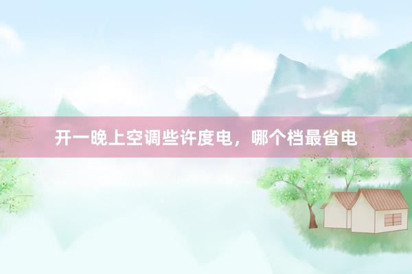 开一晚上空调些许度电，哪个档最省电