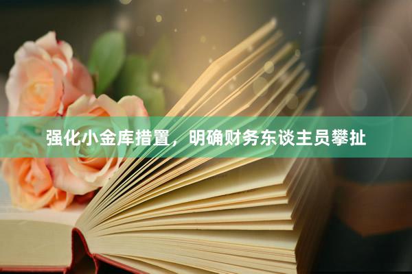 强化小金库措置，明确财务东谈主员攀扯
