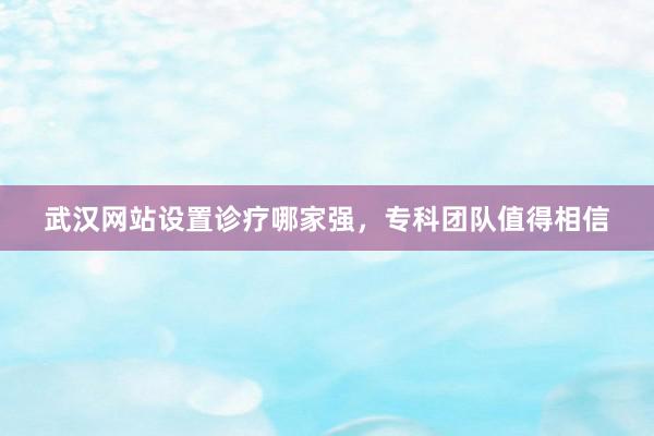 武汉网站设置诊疗哪家强，专科团队值得相信