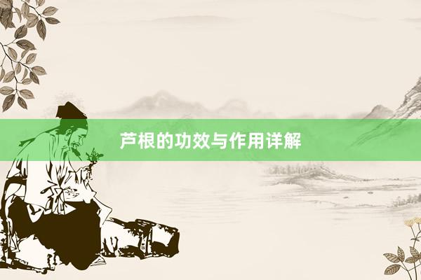 芦根的功效与作用详解